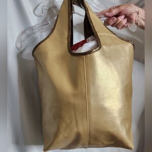 Gold Faux Leather Purse